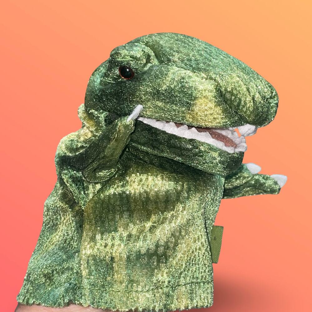 Folkmanis Little Tyrannosaurus Rex 6" Hand Puppet Dinosaur Plush Toy T-Rex Green